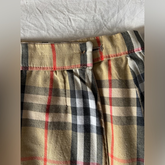Vintage Burberrys Reversible A Line Cotton Beige Tartan Check Skirt UK 12 - Picture 8 of 16